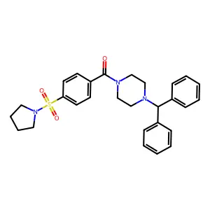 4-(Diphenylmethyl)piperazinyl 4-(pyrrolidinylsulfonyl)phenyl ketone structure