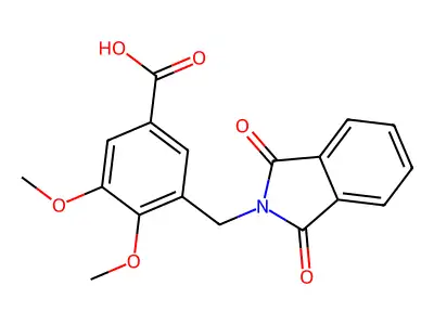 3-[(1,3-dioxo-2,3-dihydro-1H-isoindol-2-yl)methyl]-4,5-dimethoxybenzoic acid structure