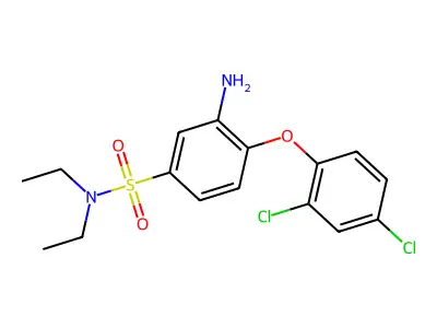 3-amino-4-(2,4-dichlorophenoxy)-N,N-diethylbenzene-1-sulfonamide structure