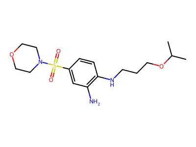 4-(morpholine-4-sulfonyl)-1-N-[3-(propan-2-yloxy)propyl]benzene-1,2-diamine structure