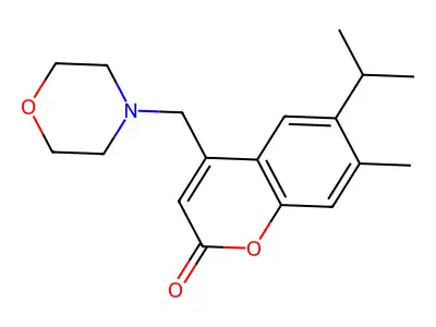 7-Methyl-4-(morpholin-4-ylmethyl)-6-propan-2-ylchromen-2-one structure