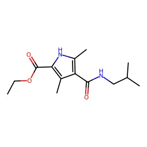 ethyl 4-(isobutylcarbamoyl)-3,5-dimethyl-1H-pyrrole-2-carboxylate structure