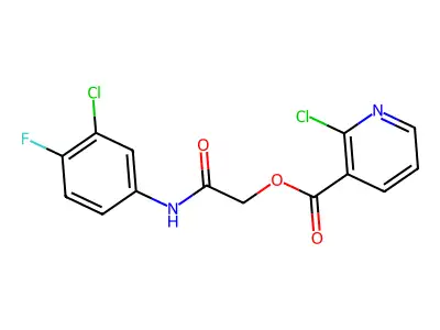 [(3-Chloro-4-fluorophenyl)carbamoyl]methyl 2-chloropyridine-3-carboxylate structure