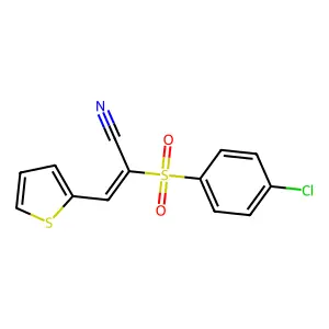 2-((4-Chlorophenyl)sulfonyl)-3-(2-thienyl)prop-2-enenitrile structure
