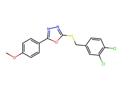 2-[(3,4-Dichlorobenzyl)sulfanyl]-5-(4-methoxyphenyl)-1,3,4-oxadiazole structure