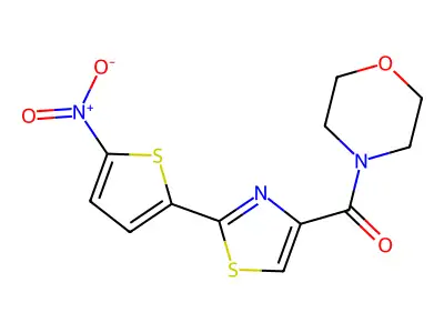Morpholine, 4-((2-(5-nitro-2-thienyl)-4-thiazolyl)carbonyl)- structure