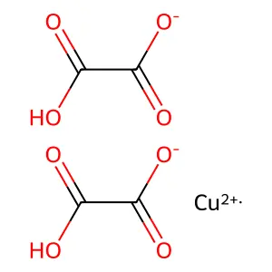 Copper disodium trioxalate, dihydrate structure
