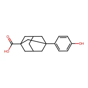 3-(4-Hydroxyphenyl)tricyclo(3.3.1.13,7)decane-1-carboxylic acid structure