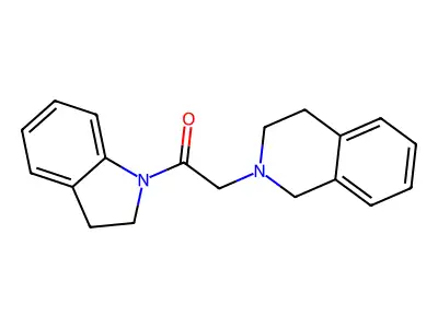 1-(2,3-dihydroindol-1-yl)-2-(3,4-dihydro-1H-isoquinolin-2-yl)ethanone structure