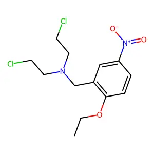 2-chloro-N-(2-chloroethyl)-N-[(2-ethoxy-5-nitrophenyl)methyl]ethanamine structure