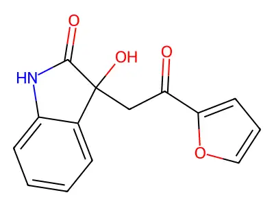 3-[2-(furan-2-yl)-2-oxoethyl]-3-hydroxy-1H-indol-2-one structure