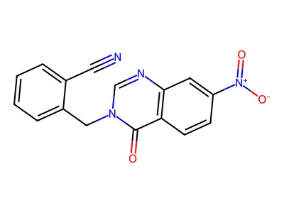 2-[(7-Nitro-4-oxoquinazolin-3(4H)-yl)methyl]benzonitrile structure