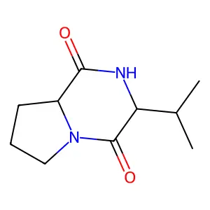 Pyrrolo(1,2-a)pyrazine-1,4-dione, hexahydro-3-(1-methylethyl)- structure
