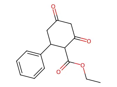 Ethyl 2-hydroxy-4-oxo-6-phenylcyclohex-2-ene-1-carboxylate structure