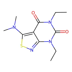 3-(Dimethylamino)-5,7-diethyl-[1,2]thiazolo[3,4-d]pyrimidine-4,6-dione structure