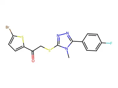 1-(5-Bromothiophen-2-yl)-2-((5-(4-fluorophenyl)-4-methyl-4H-1,2,4-triazol-3-yl)thio)ethan-1-one structure