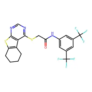 C20H15F6N3OS2 structure