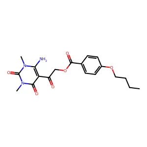 [2-(4-Amino-1,3-dimethyl-2,6-dioxopyrimidin-5-yl)-2-oxoethyl] 4-butoxybenzoate structure
