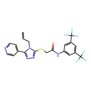 N-[3,5-bis(trifluoromethyl)phenyl]-2-{[4-(prop-2-en-1-yl)-5-(pyridin-4-yl)-4H-1,2,4-triazol-3-yl]sulfanyl}acetamide structure