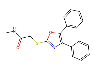 2-[(4,5-diphenyl-1,3-oxazol-2-yl)sulfanyl]-N-methylacetamide structure