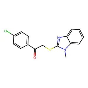 1-(4-Chlorophenyl)-2-(1-methylbenzimidazol-2-yl)sulfanylethanone structure