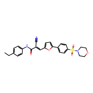 (E)-2-cyano-N-(4-ethylphenyl)-3-[5-(4-morpholin-4-ylsulfonylphenyl)furan-2-yl]prop-2-enamide structure