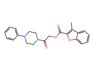 [2-Oxo-2-(4-phenylpiperazin-1-yl)ethyl] 3-methyl-1-benzofuran-2-carboxylate structure
