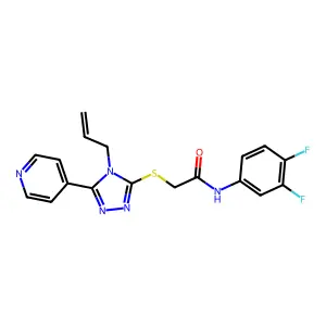 N-(3,4-difluorophenyl)-2-{[4-(prop-2-en-1-yl)-5-(pyridin-4-yl)-4H-1,2,4-triazol-3-yl]sulfanyl}acetamide structure