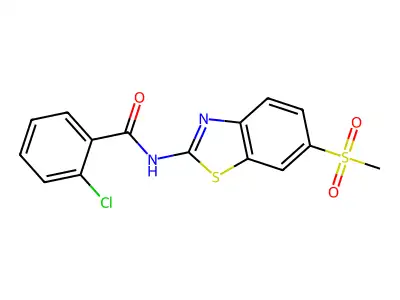 2-chloro-N-(6-methanesulfonyl-1,3-benzothiazol-2-yl)benzamide structure