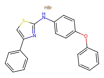 N-(4-phenoxyphenyl)-4-phenyl-1,3-thiazol-2-amine;hydrobromide structure