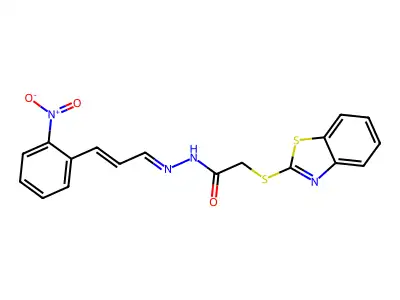 2-[(1,3-Benzothiazol-2-yl)sulfanyl]-N'-[3-(2-nitrophenyl)prop-2-en-1-ylidene]acetohydrazide structure