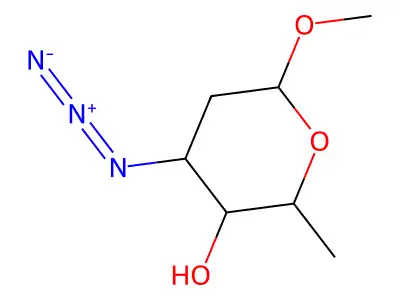 Methyl 3-azido-2,3,6-trideoxyhexopyranoside structure
