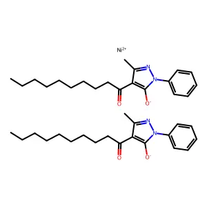bis(4-decanoyl-5-methyl-2-phenyl-1H-pyrazol-3-one);nickel structure