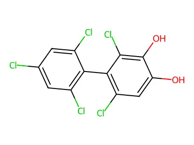 3',4'-Dihydroxy-2,4,6,2',6'-pentachlorobiphenyl structure