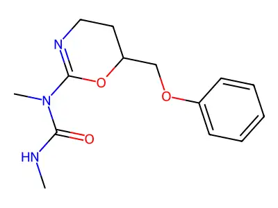 Urea, N-(5,6-dihydro-6-(phenoxymethyl)-4H-1,3-oxazin-2-yl)-N,N'-dimethyl- structure