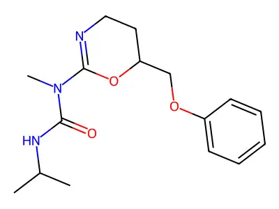 N-(5,6-Dihydro-6-(phenoxymethyl)-4H-1,3-oxazin-2-yl)-N-methyl-N-(1-methylethyl)urea structure