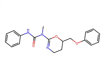 Urea, N-(5,6-dihydro-6-(phenoxymethyl)-4H-1,3-oxazin-2-yl)-N-methyl-N'-phenyl- structure