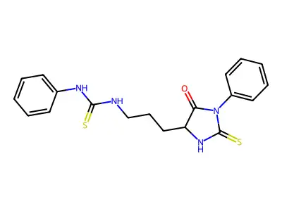 1-[3-(5-Oxo-1-phenyl-2-sulfanylideneimidazolidin-4-yl)propyl]-3-phenylthiourea structure