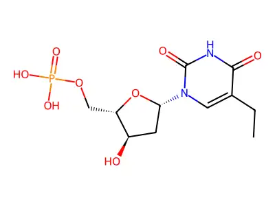 2'-Deoxy-5-ethyl-5'-uridylic acid structure