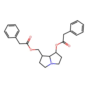 Platynecine 7,9-phenylacetate diester structure