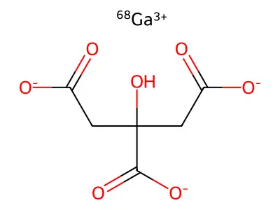 Gallium-68(3+);2-hydroxypropane-1,2,3-tricarboxylic acid structure