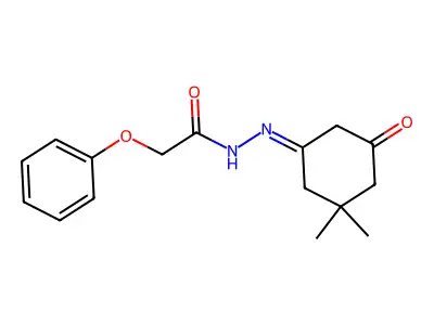N'-[(1E)-3,3-dimethyl-5-oxocyclohexylidene]-2-phenoxyacetohydrazide structure