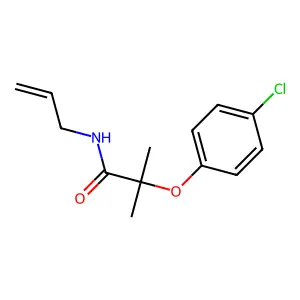 N-allyl-2-(4-chlorophenoxy)-2-methylpropanamide structure