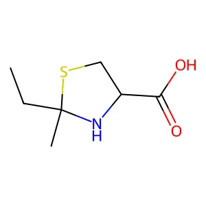 4-Thiazolidinecarboxylic acid, 2-ethyl-2-methyl- structure