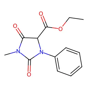 Ethyl 1-methyl-2,5-dioxo-3-phenylimidazolidine-4-carboxylate structure