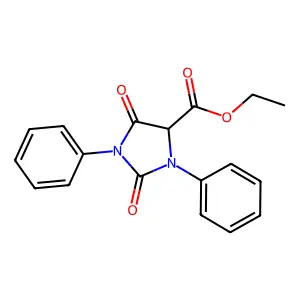 Ethyl 2,5-dioxo-1,3-diphenylimidazolidine-4-carboxylate structure