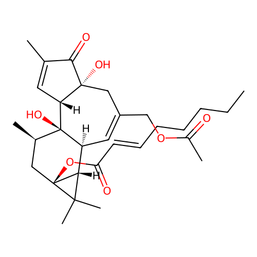12-Deoxy-phorbol-13-octenoate-20-acetate structure