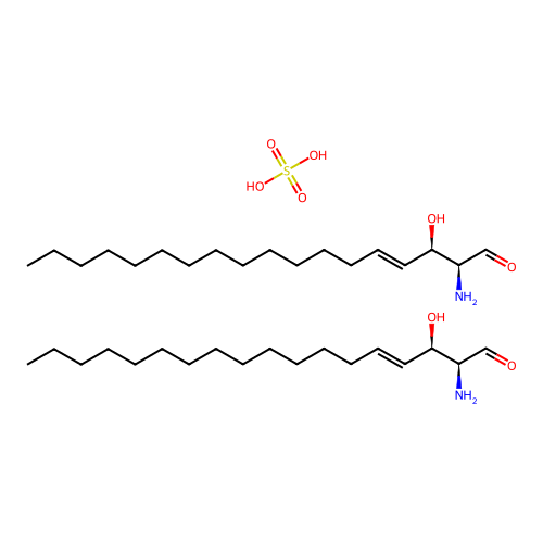 Bis((R-(R*,S*-(E)))-(1-formyl-2-hydroxyheptadec-3-enylammonium)) sulphate structure