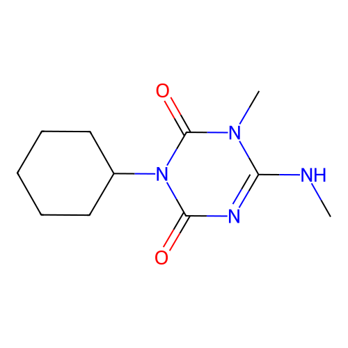 1,3,5-Triazine-2,4(1H,3H)-dione, 3-cyclohexyl-1-methyl-6-(methylamino)- structure