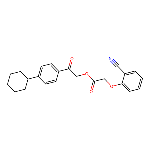 [2-(4-Cyclohexylphenyl)-2-oxoethyl] 2-(2-cyanophenoxy)acetate structure